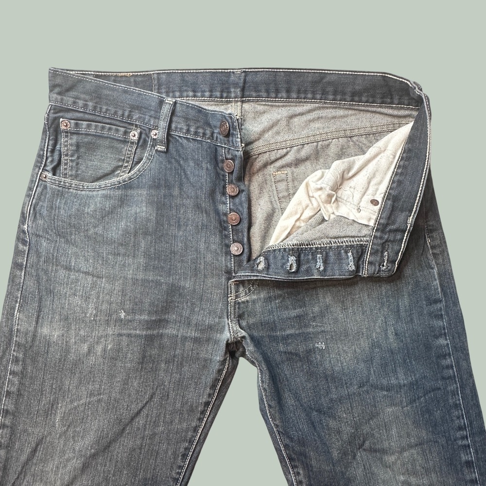Vintage Levi's 501 Jeans Mens 33x30 Original Blue Button Fly Distressed Wash